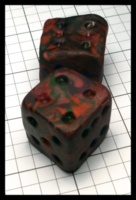 Dice : Dice - My Designs - Red Green Maroon and Purple Clay Large - Aug 2015